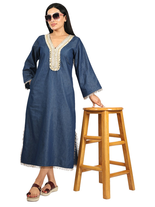 Denim Kaftan Dress
