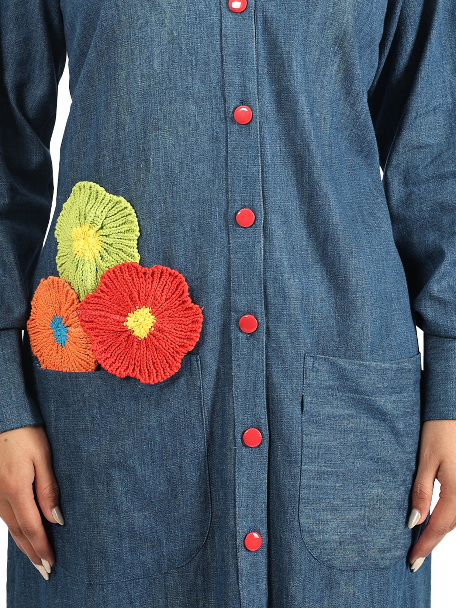 Denim Flower Long dress